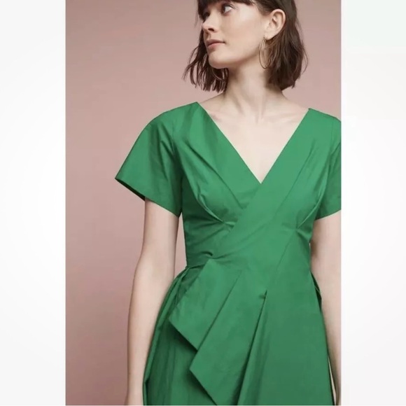 Anthropologie Dresses & Skirts - Anthro 100% Cotton Oragami Poplin Draped Fit n Flare Pocket Dress Maeve Size 6